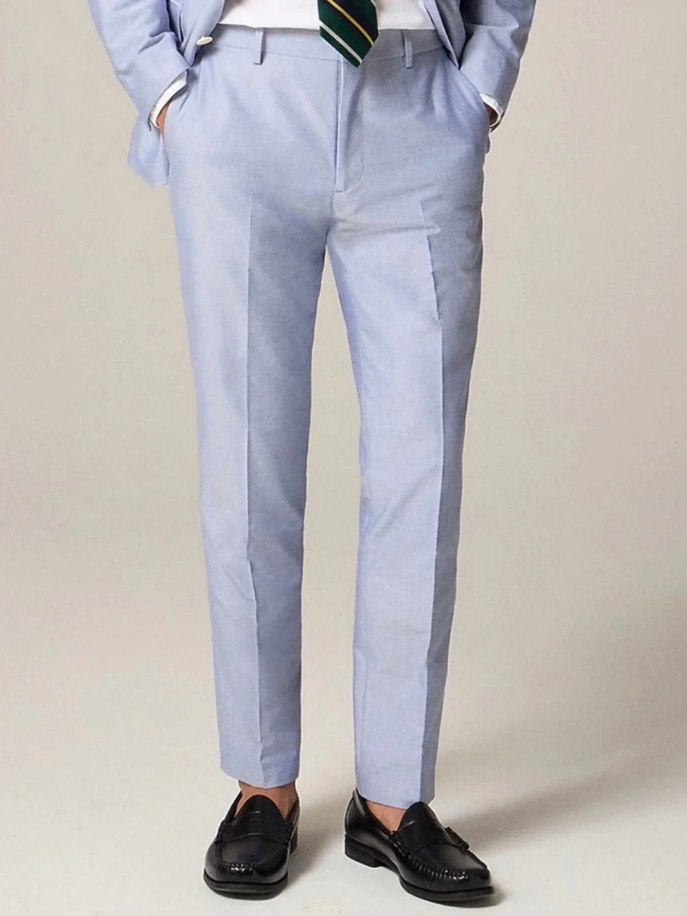 J. Crew Ludlow Slim Suit Dress Pant Light Blue Portuguese cotton oxford 34x32